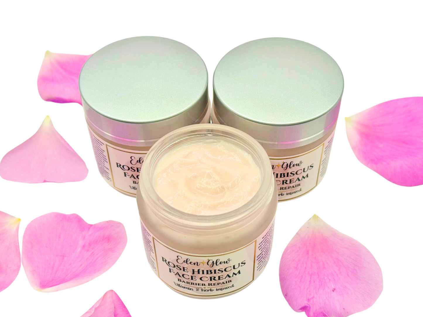 Rose Hibiscus Face Cream  • Rejuvenating Barrier Repair  • Vitamin & Herb Infused