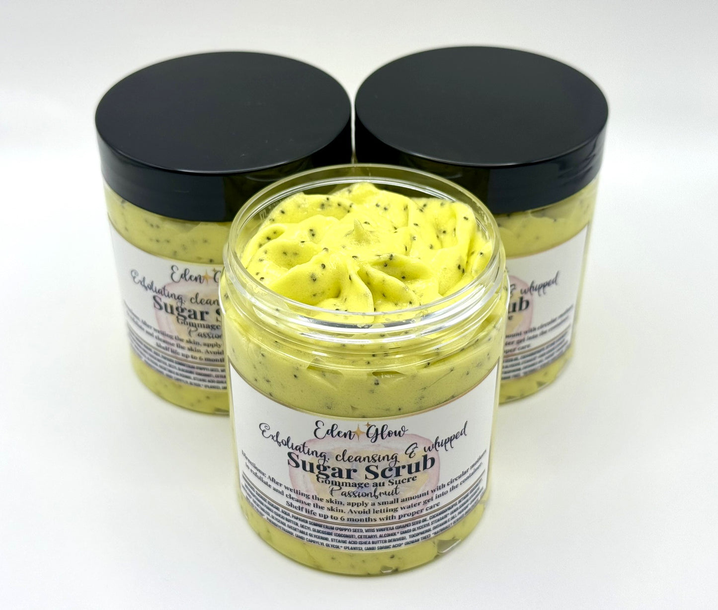 Exfoliating & Cleansing Whipped Sugar Scrub (Passionfruit)