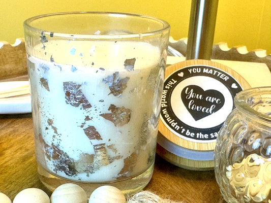 Soy candle • Natural & Non-toxic • Glass vessel candle with personalized label