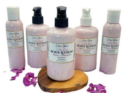 Rose Body Lotion • Silky Body Moisturizer • Non-greasy & hydrating • Vitamin infused