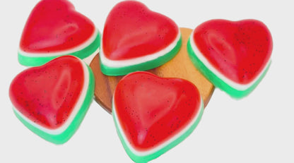 Handcrafted watermelon soap • Made with triple butters • Gentle & Exfoliating soap/body wash