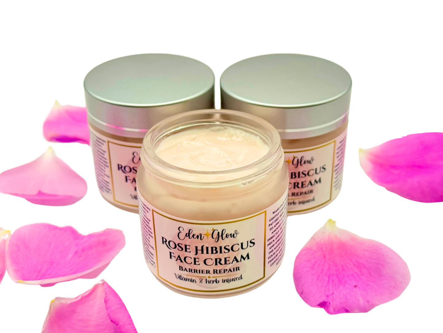 Rose Hibiscus Face Cream  • Rejuvenating Barrier Repair  • Vitamin & Herb Infused