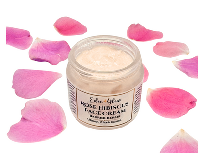 Rose Hibiscus Face Cream  • Rejuvenating Barrier Repair  • Vitamin & Herb Infused